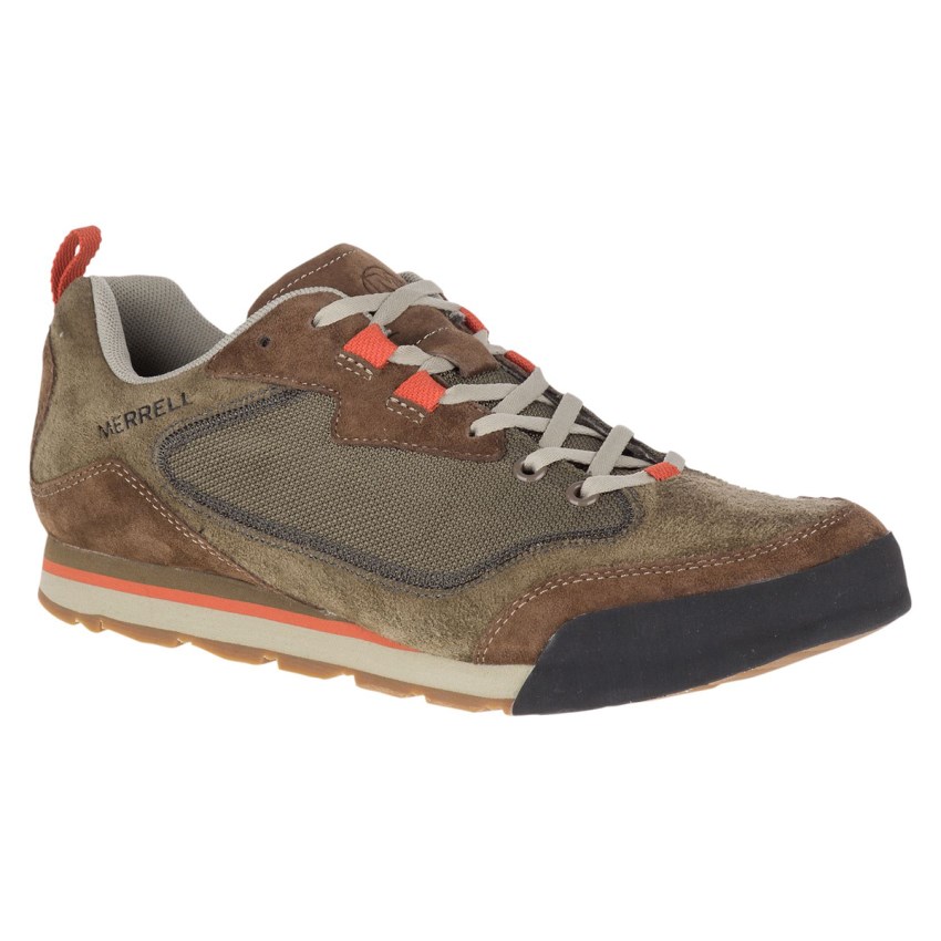 Basket Merrell Burnt Rock Travel Suede Marron/Vert Olive Homme | C.P.VZDJ